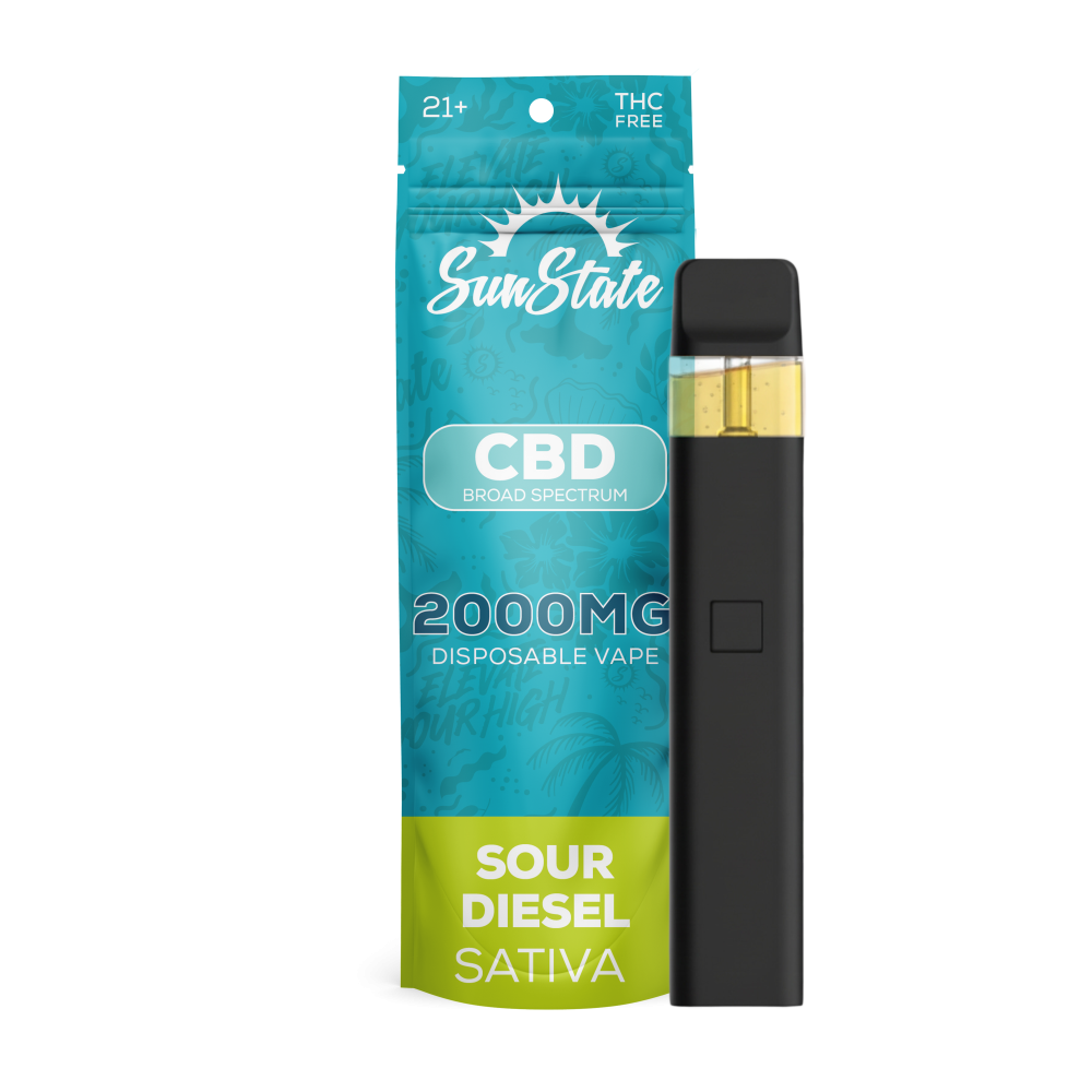 CBD Broad Spectrum Disposable Vape - 2000mg - Sour Diesel