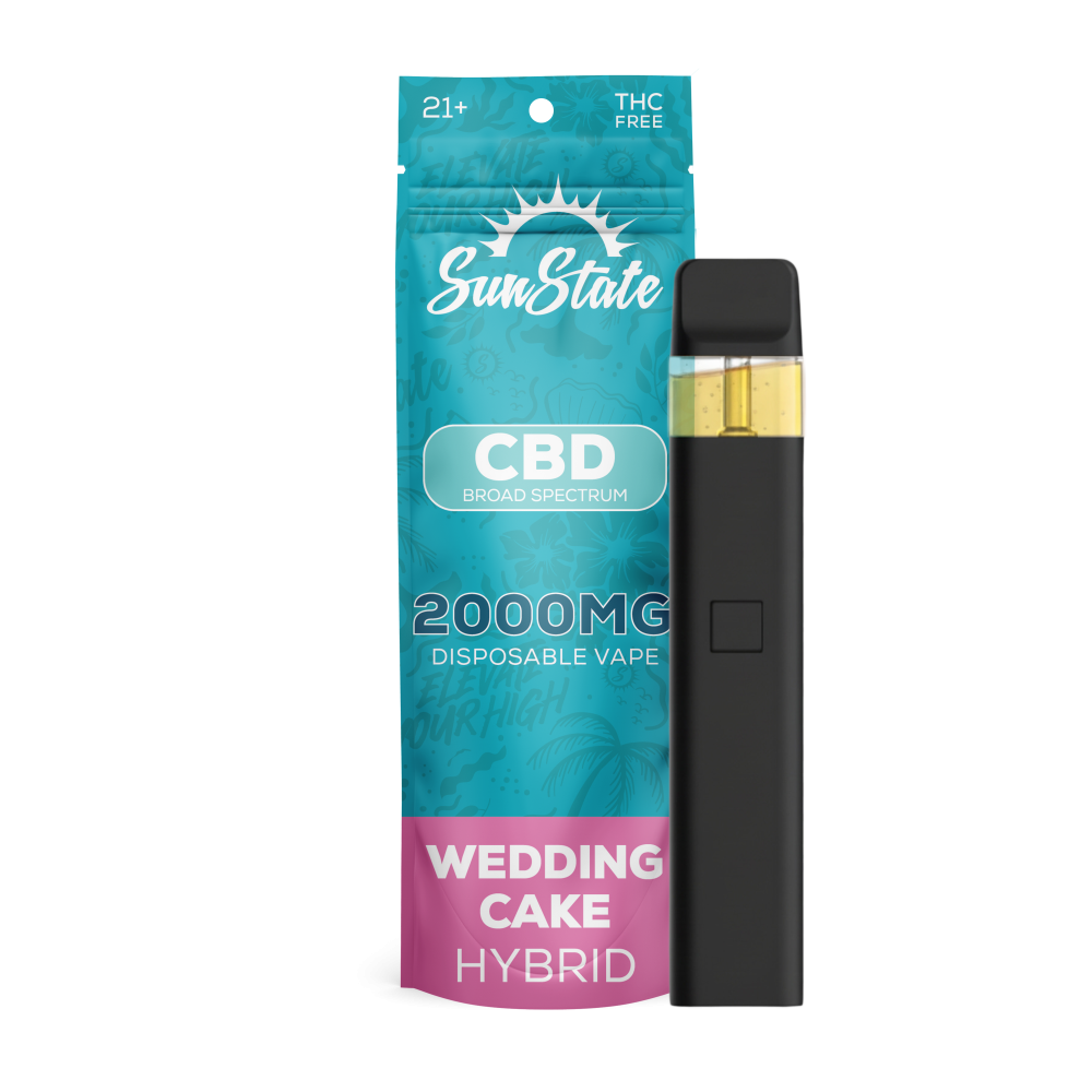 CBD Broad Spectrum Disposable Vape - 2000mg - Wedding Cake
