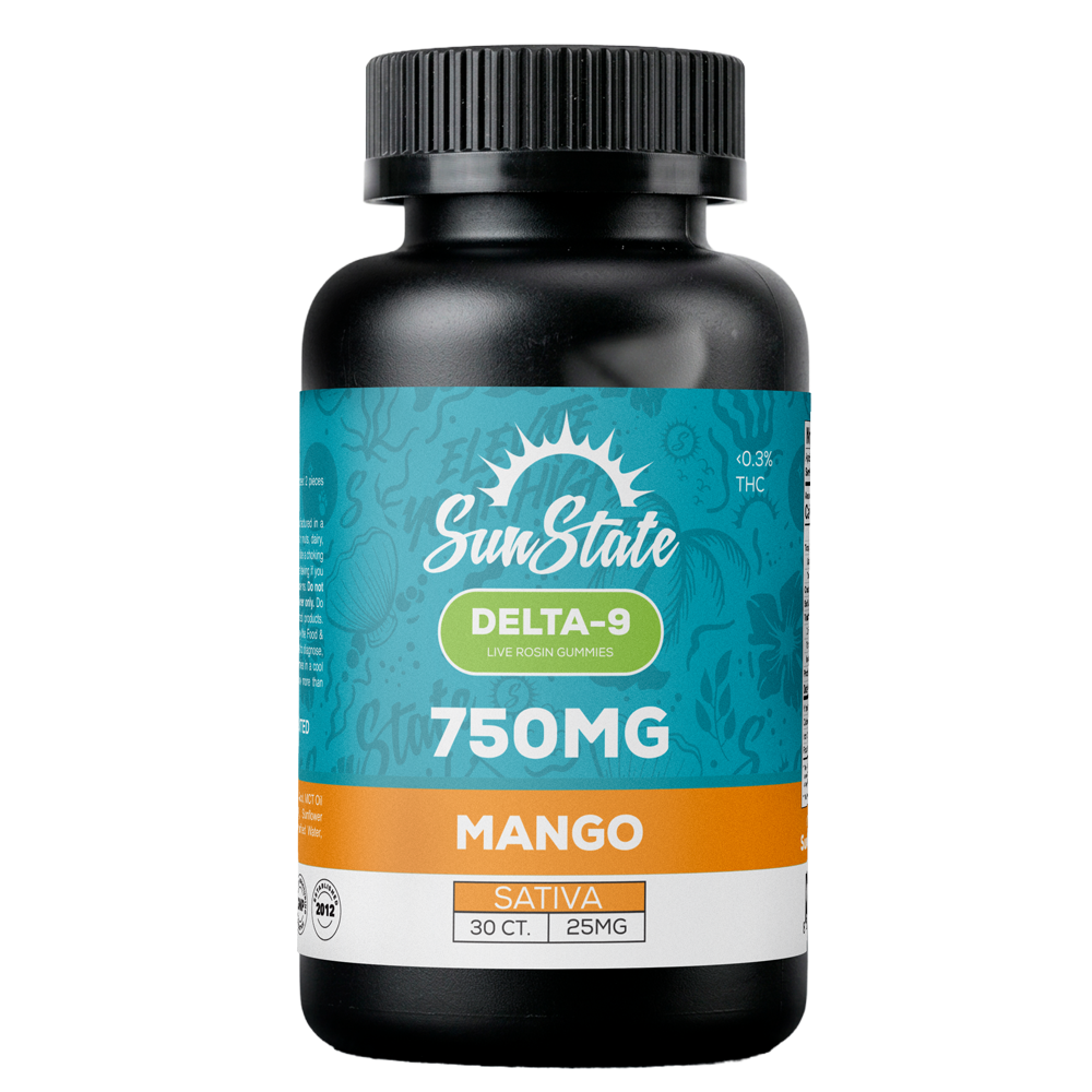 Delta 9 Live Rosin Infused Gummies 30ct 750mg - Mango