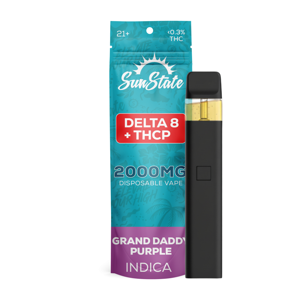 Delta 8/THCP Disposable Vape 2ml 2000mg - Grand Daddy Purple