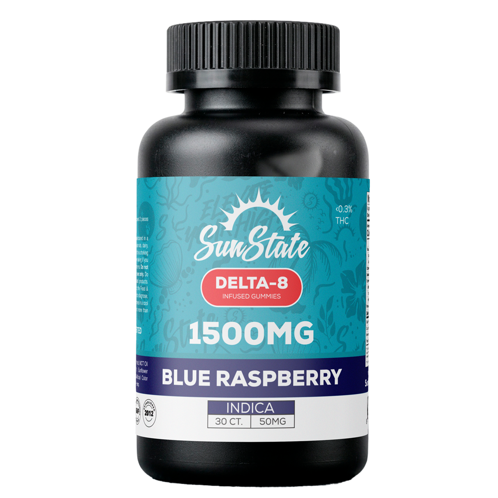Delta 8 Infused Gummy 30ct 1500mg - Blue Raspberry