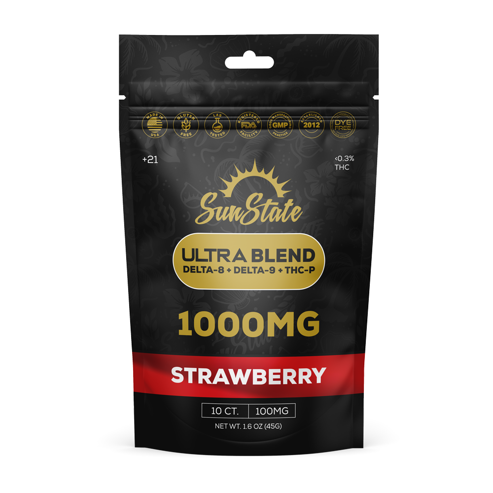 Ultra Infused Gummy Grab N' Go Bag 10ct 1000mg - Strawberry