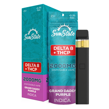 Delta 8/THCP Disposable Vape 2ml 2000mg - Grand Daddy Purple, 6 Pack