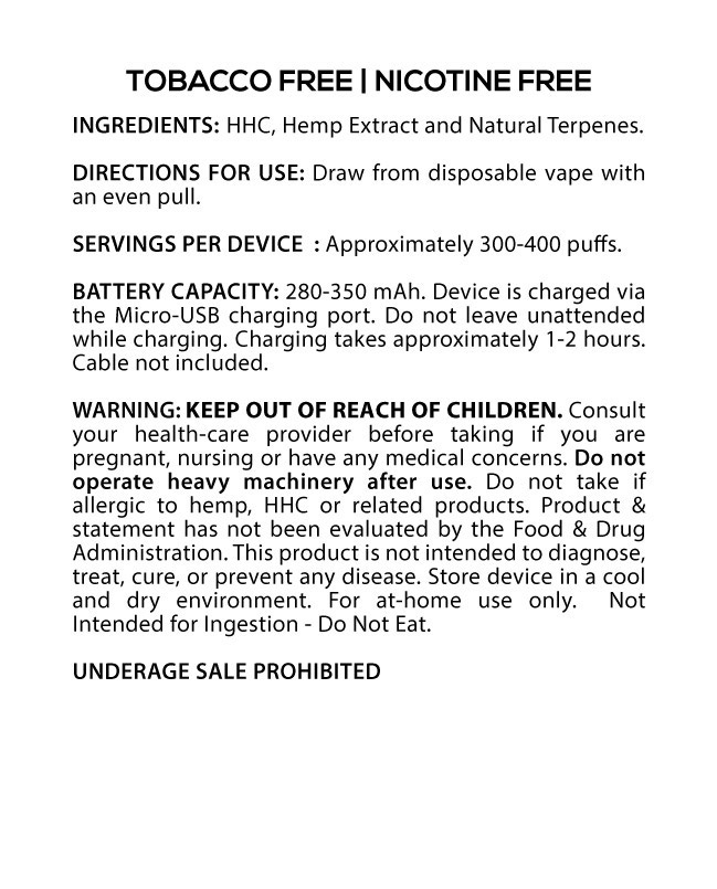 HHC Disposable Vape Hybrid Girl Scout Cookies 2mL 2000mg Buy